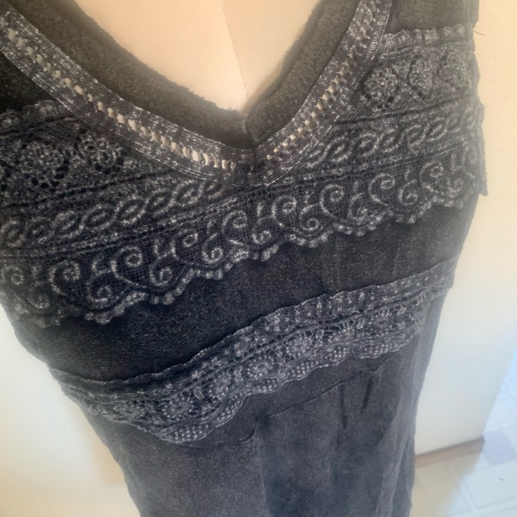 Gray cotton embellished dress Small - Picture 2 of 5